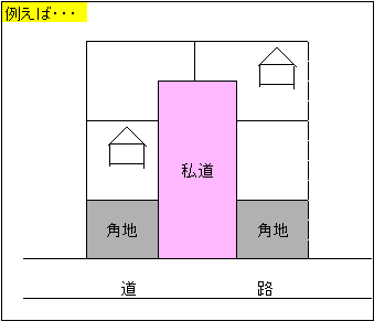 私道と画地の位置図です