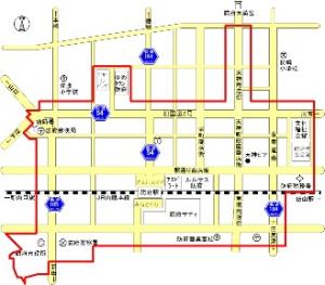 商業地域の範囲を示す地図です