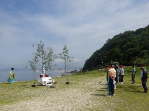 津久美浜で行われた安全祈願神事の様子