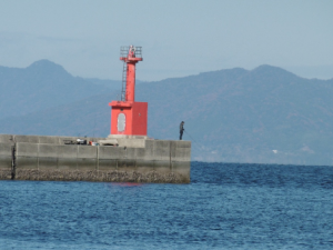 波止場の釣り人