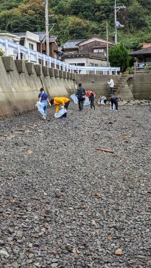 野島漁港での清掃活動