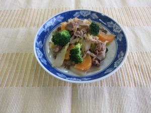 みかんと豚肉と白菜の炒め煮