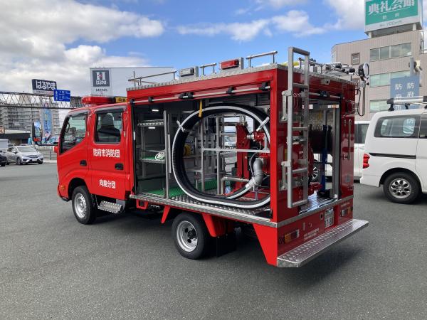 向島分団の消防車左シャッター内の画像