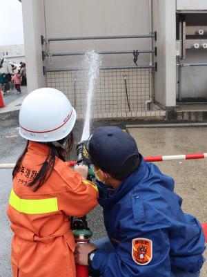 放水体験コーナー