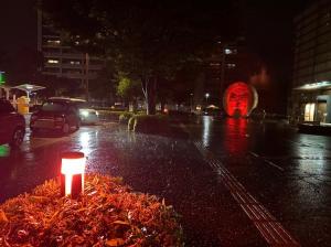 街灯前