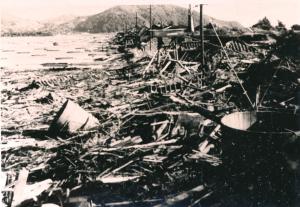 昭和17年8月27日の周防灘台風で被害を受けた三田尻塩田